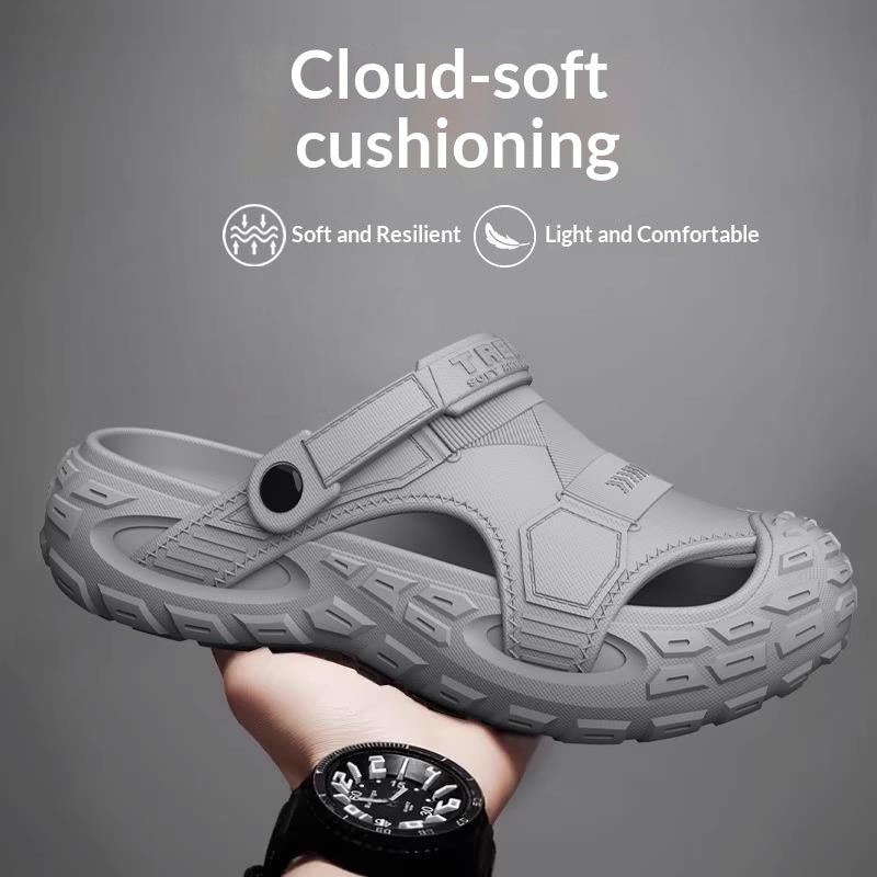 Men's Summer Beach Clogs - Breathable Non-Slip Closed-Toe Outdoor Shoes