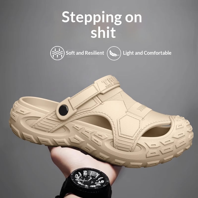Men's Summer Beach Clogs - Breathable Non-Slip Closed-Toe Outdoor Shoes