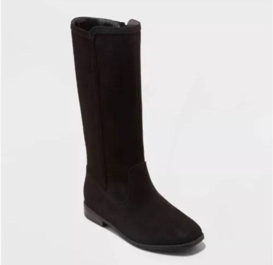 Cat & Jack Mylah Black Tall Kids Boots New Black Boots