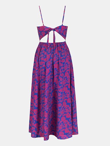 Sundresses - CUPSHE Women's Maxi Dress Floral Print Twisted V Neck Sleeveless Long Dress Summer Casual Dress