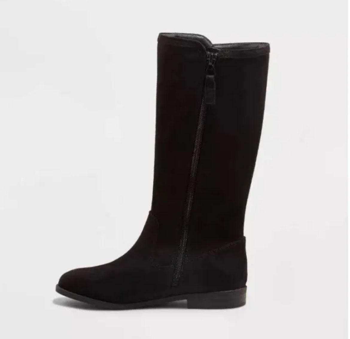 Cat & Jack Mylah Black Tall Kids Boots New Black Boots