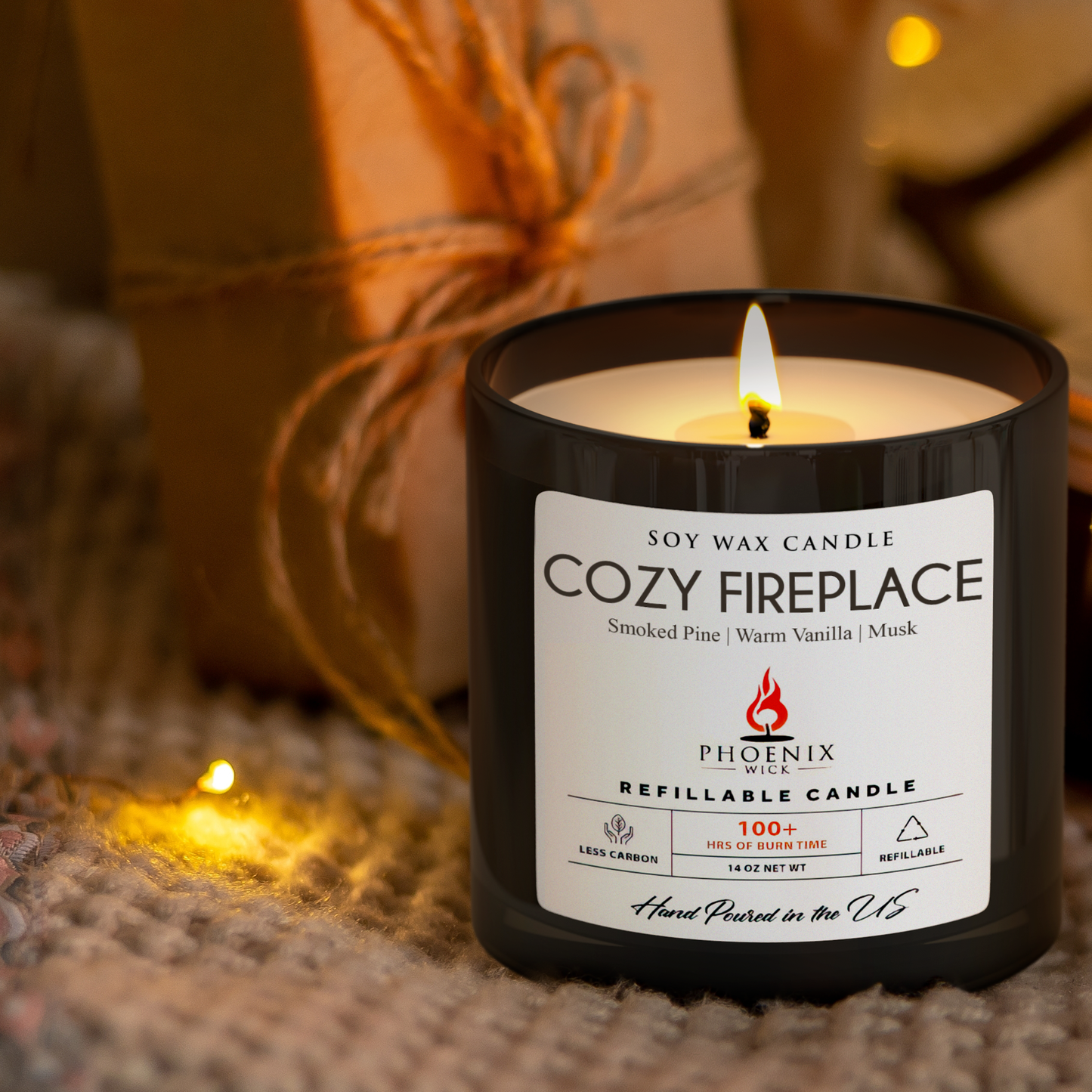 Cozy Fireplace - 14oz Filled Candle