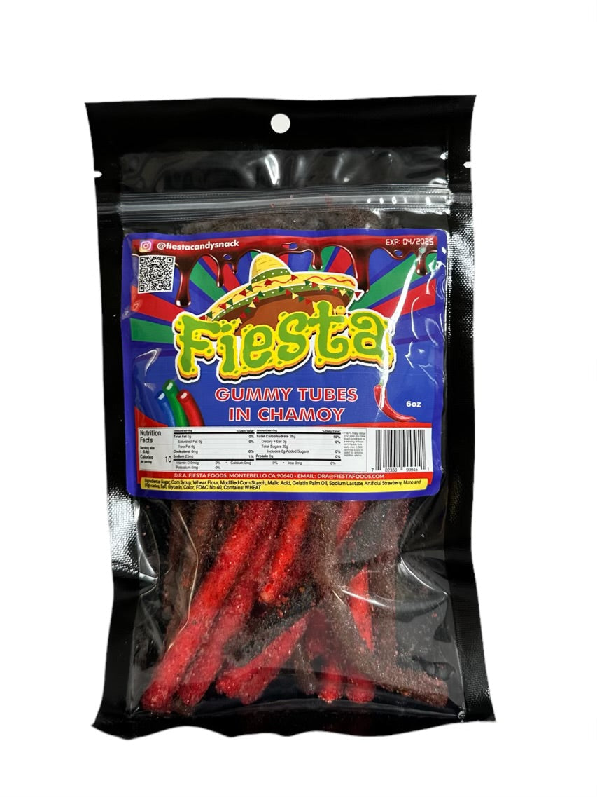 Fiesta Candy Gummy Tubes with Chamoy