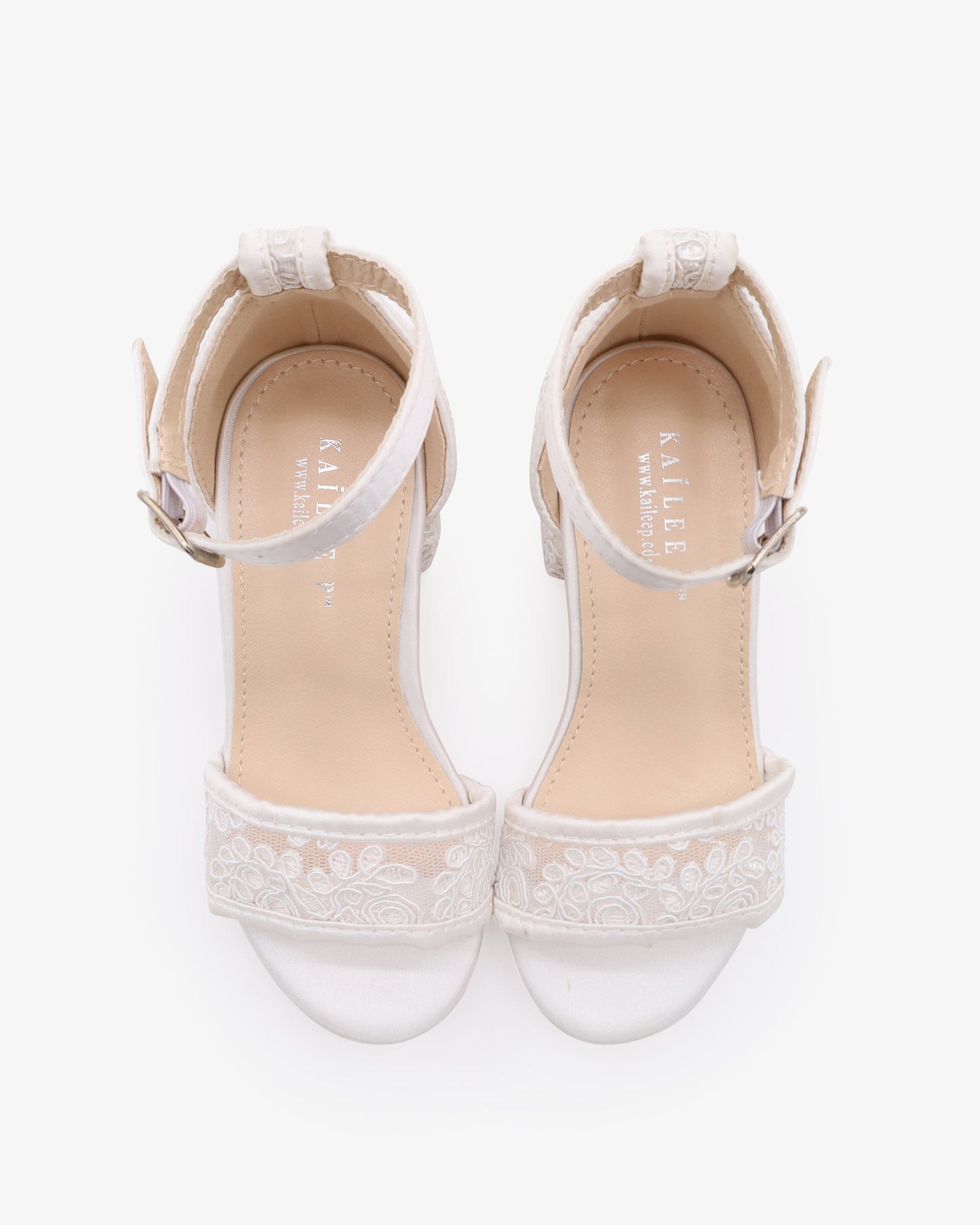 Crochet Lace Low Block Heel Girls Sandals