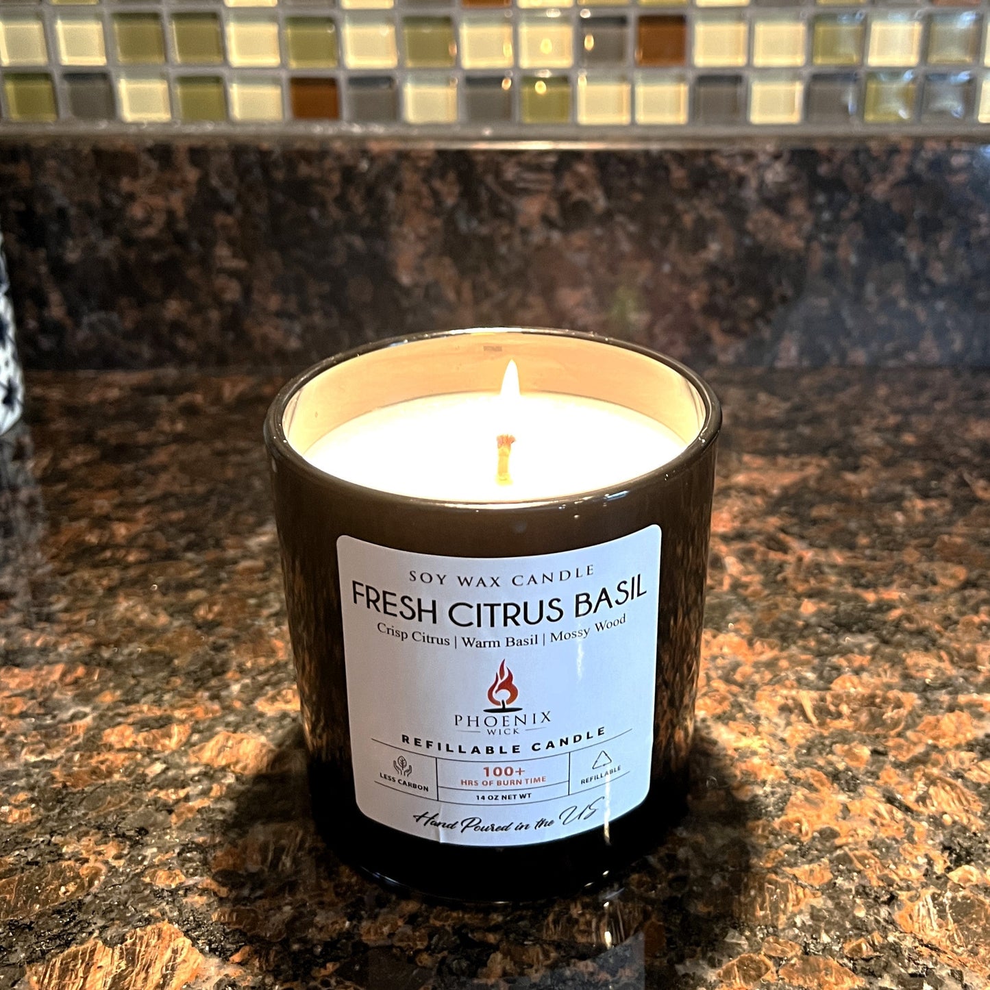 Fresh Citrus Basil - 14oz Filled Candle