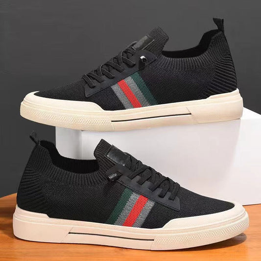 Men's Breathable Mesh Casual Sneakers – Round Toe, Lightweight Comfort Shoes