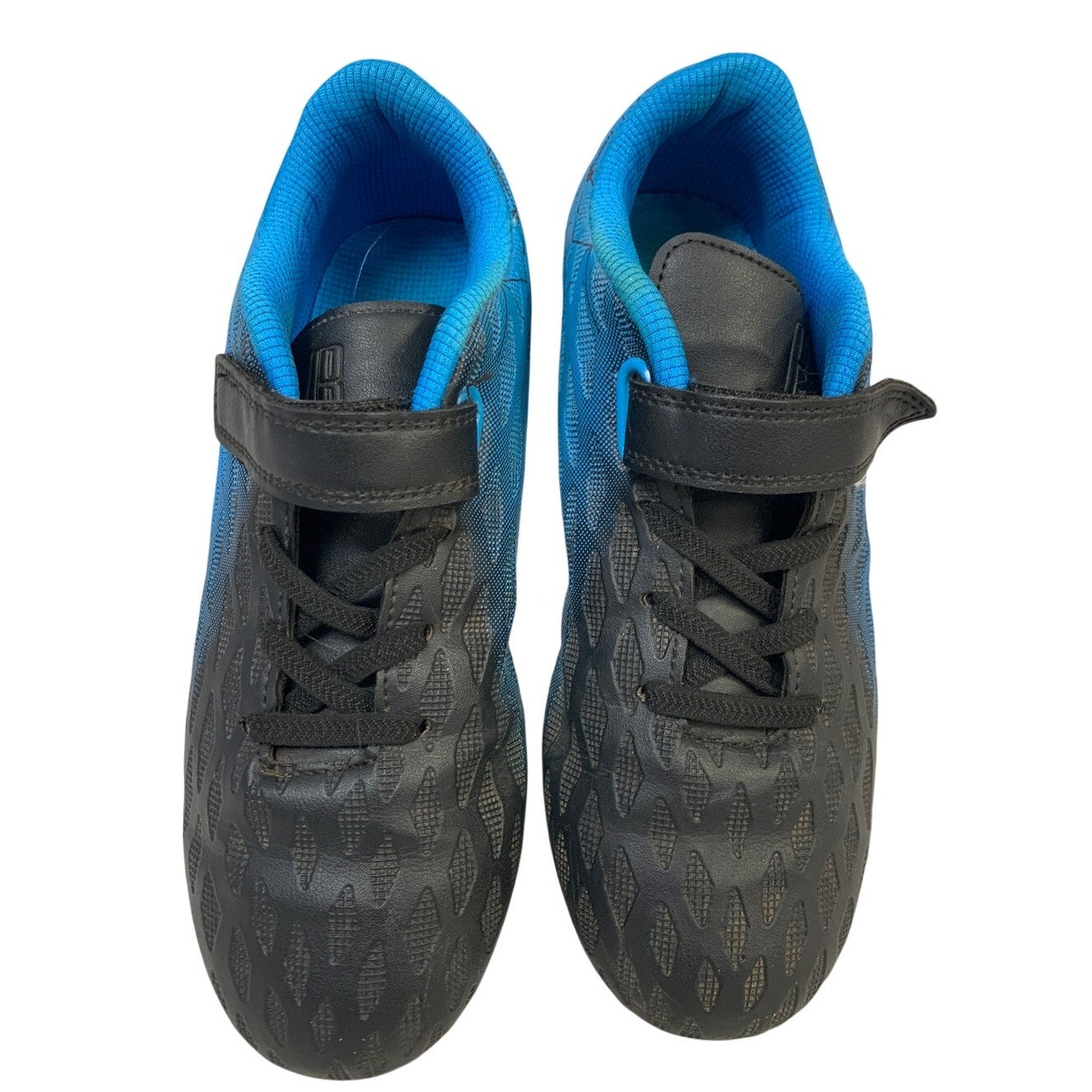 Brooman Boys Size 4 Blue Black Cleats Lace Up Round Toe Soccer Athletic Shoes