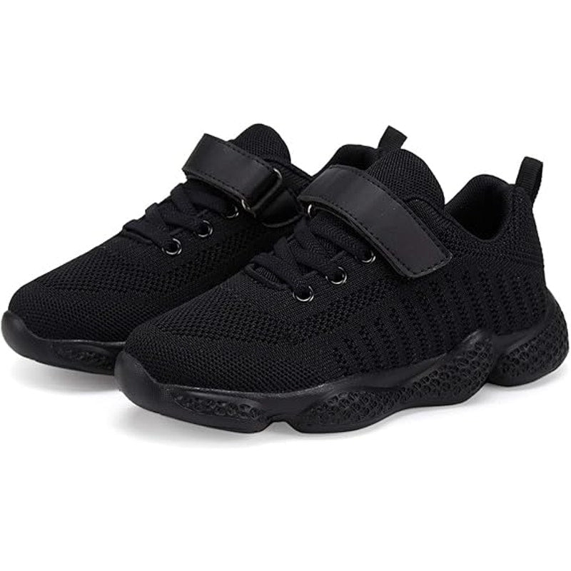 New Santiro Boys Size 11.5 Black Hook Loop Slide On Lightweight Sneaker Shoes