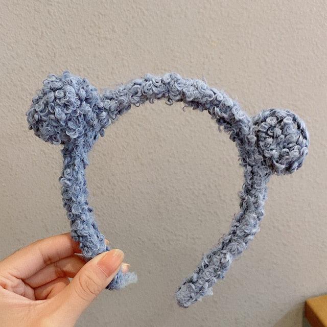 New Girls Cute Bear Ears Plush Simple Hairbands Kids Lovely Hair Ornament Headband Hair Hoops Children Fashion Gorgeous Hair Accessories For Women