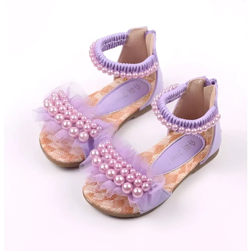 Pink Pearl Mesh Summer Girls Sandals