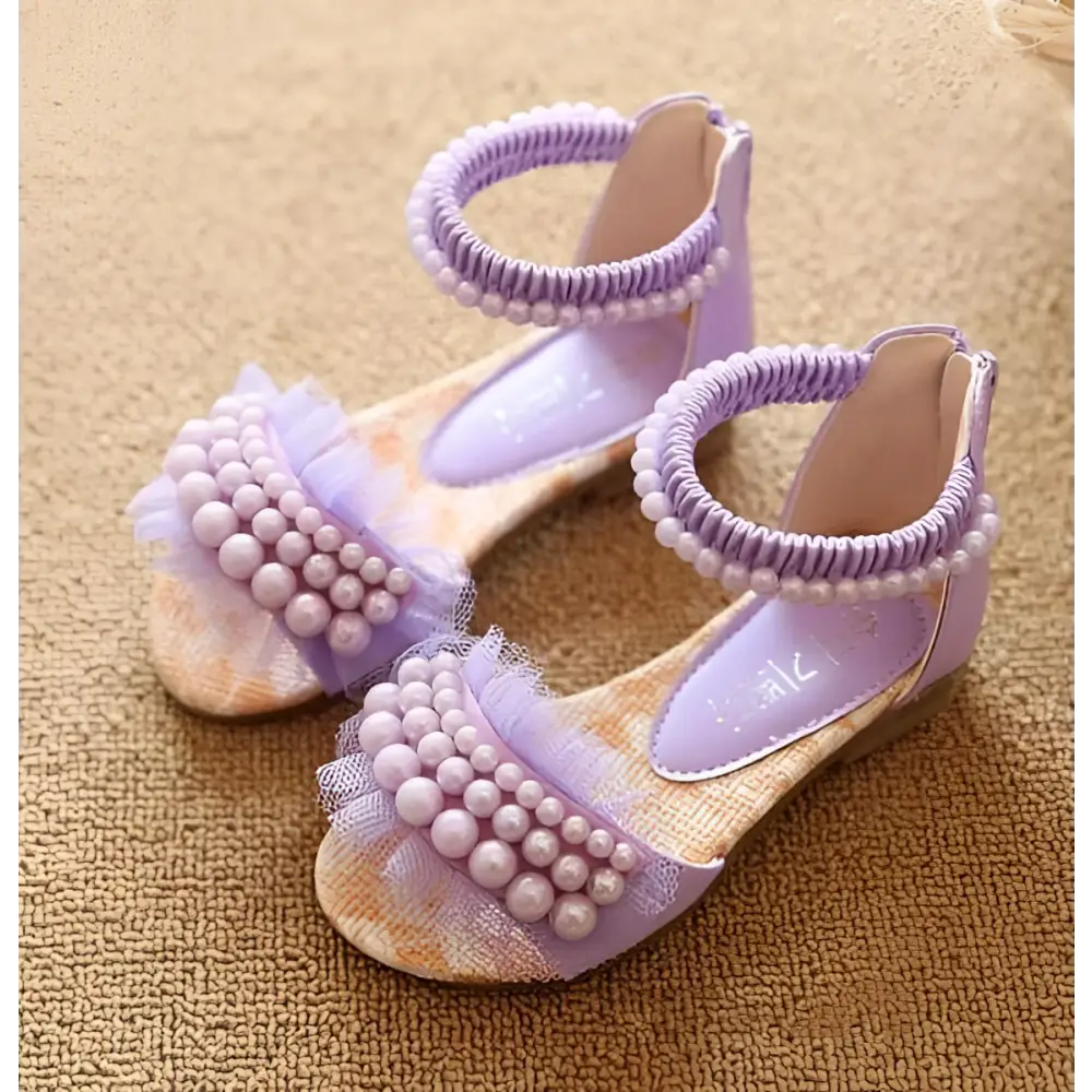Pink Pearl Mesh Summer Girls Sandals