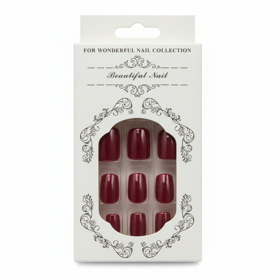 Salon-Style French Tip Press-On Nails - Square 03