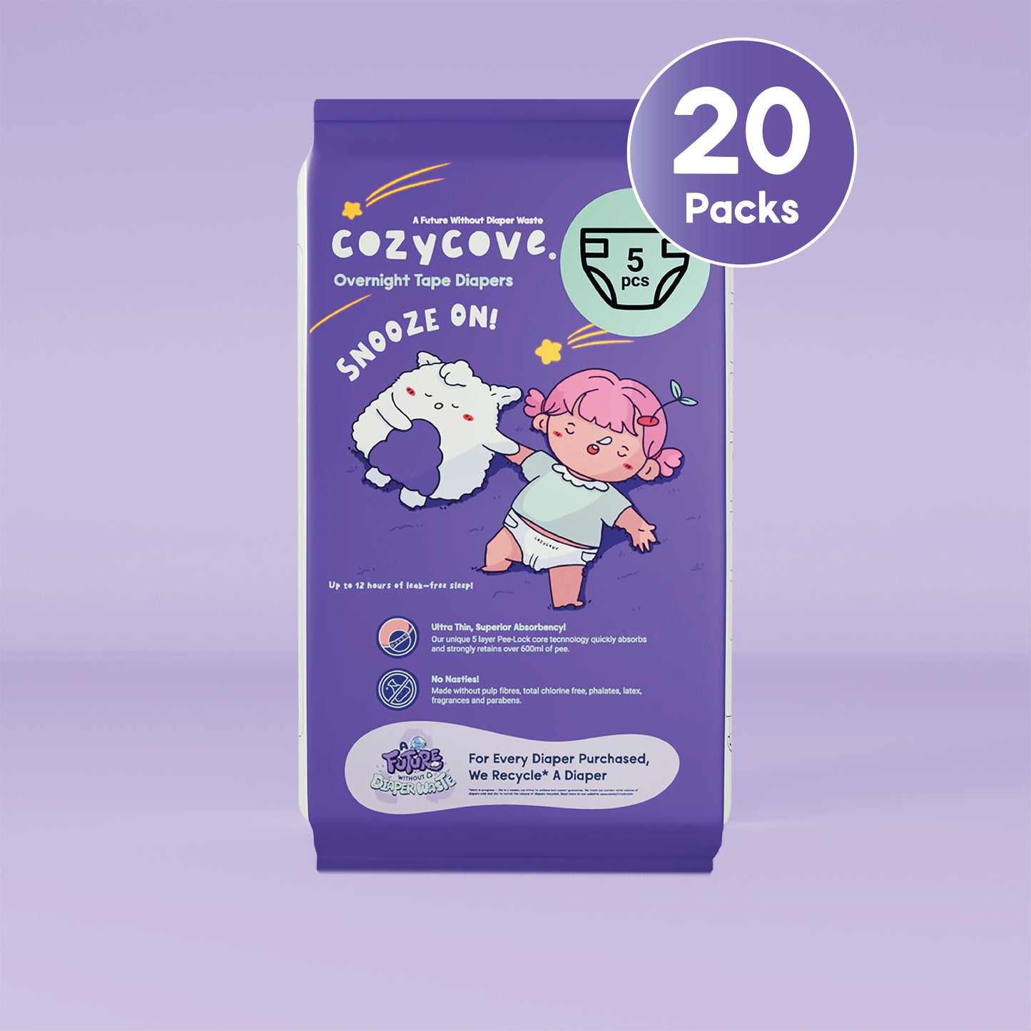 Snooze On Travel Pack Overnight Tape Diapers